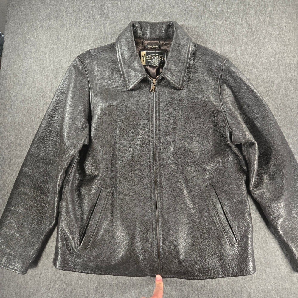 Vintage Eddie Bauer Legends Leather Stine Jacket Womens Med Brown Full Zip Moto